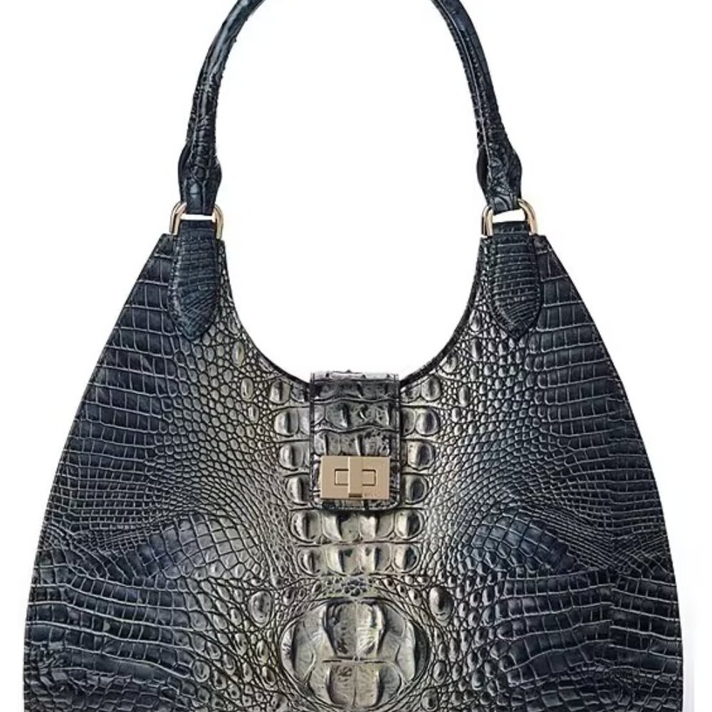 Brahmin Ombre Melbourne Twilight Blue Large Adrian Satchel Bag
